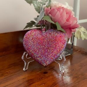 Love Heart Shaped Rhinestone Clutch